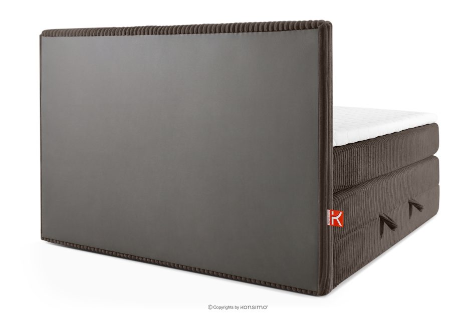STRIX PRO Boxspringbett mittelhart 160 cm Doppelmatratze + HR-Topper Cordstoff in Braun braun - Foto 6