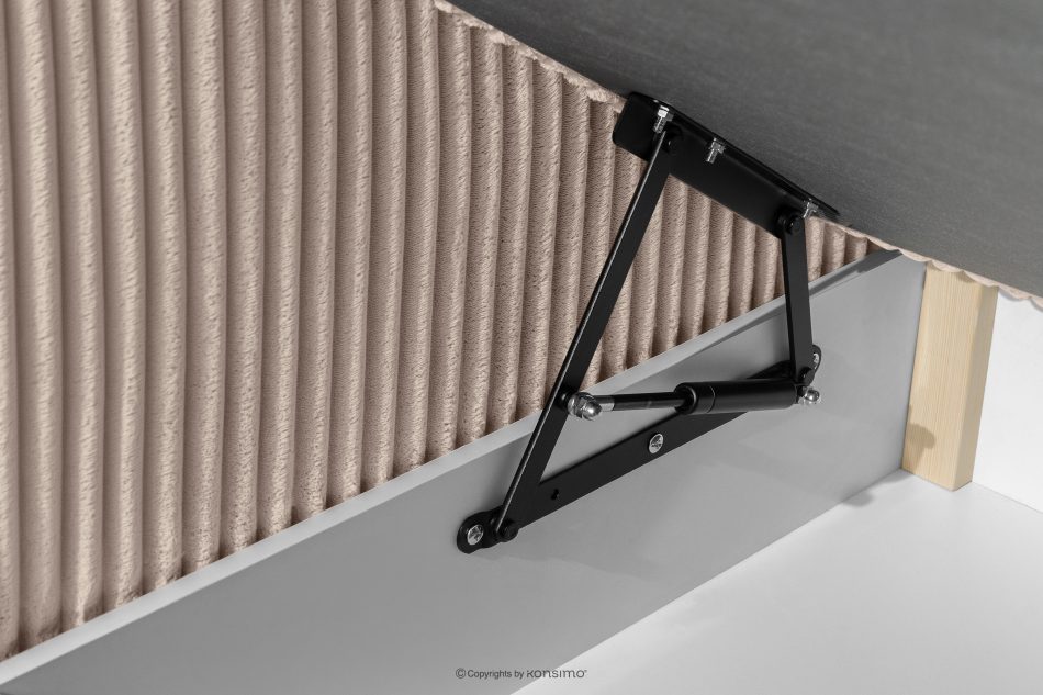 STRIX PRO Boxspringbett mittelhart 160 cm Doppelmatratze + HR-Topper Cordstoff in Taupe taupe - Foto 14