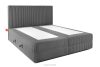 STRIX PRO Boxspringbett mittelhart 160 cm Doppelmatratze + Visco-Topper Cordstoff grau grau - Foto 4