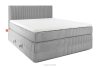 STRIX PRO Boxspringbett mittelhart 160 cm Doppelmatratze + Visco-Topper Cordstoff hellgrau hellgrau - Foto 1