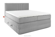 Boxspringbett mittelhart 160 cm Doppelmatratze + Visco-Topper Cordstoff hellgrau
