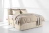 STRIX PRO Boxspringbett mittelhart 160 cm Doppelmatratze + Visco-Topper Cordstoff beige beige - Foto 2
