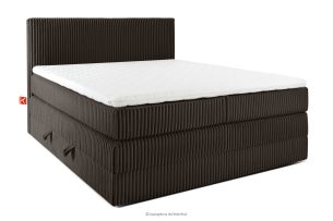 STRIX PRO, https://konsimo.de/kollektion/strix-pro/ Boxspringbett mittelhart 160 cm Doppelmatratze + Visco-Topper Cordstoff in Dunkelbraun dunkelbraun - Foto