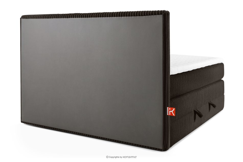 STRIX PRO Boxspringbett hart 160 cm Doppelmatratze + HR-Topper Cordstoff dunkelbraun dunkelbraun - Foto 6