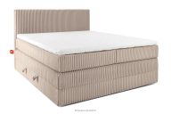 Boxspringbett hart 160 cm Doppelmatratze + HR-Topper Cordstoff in Taupe