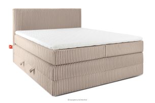 STRIX PRO, https://konsimo.de/kollektion/strix-pro/ Boxspringbett hart 160 cm Doppelmatratze + HR-Topper Cordstoff in Taupe taupe - Foto