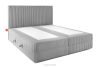 STRIX PRO Boxspringbett hart 160 cm Doppelmatratze + Visco-Topper Cordstoff hellgrau hellgrau - Foto 4