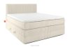 STRIX PRO Boxspringbett hart 160 cm Doppelmatratze + Visco-Topper Cordstoff weiß/ecru weiß/ecru - Foto 1