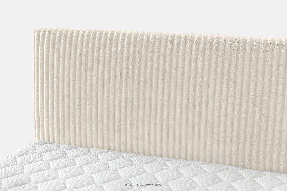 STRIX PRO Boxspringbett hart 160 cm Doppelmatratze + Visco-Topper Cordstoff weiß/ecru weiß/ecru - Foto 9