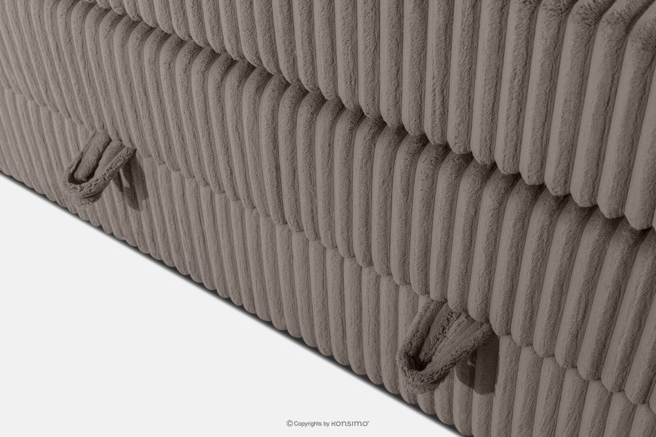 STRIX PRO Boxspringbett hart 160 cm Doppelmatratze + Visco-Topper Cordstoff braun braun - Foto 10