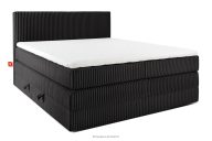 Boxspringbett mittelhart 180 cm Doppelmatratze + HR-Topper Cordstoff schwarz
