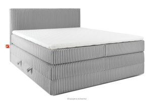 STRIX PRO, https://konsimo.de/kollektion/strix-pro/ Boxspringbett mittelhart 180 cm Doppelmatratze + HR-Topper Cordstoff in Hellgrau hellgrau - Foto