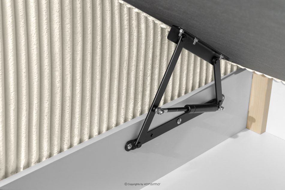 STRIX PRO Boxspringbett mittelhart 180 cm Doppelmatratze + HR-Topper Cordstoff weiß/ecru weiß/ecru - Foto 14