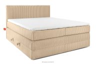 Boxspringbett mittelhart 180 cm Doppelmatratze + HR-Topper Cordstoff sandfarben