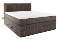 Boxspringbett mittelhart 180 cm Doppelmatratze + HR-Topper Cordstoff in Braun