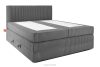 STRIX PRO Boxspringbett mittelhart 180 cm Doppelmatratze + Visco-Topper Cordstoff grau grau - Foto 3