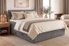 STRIX PRO Boxspringbett mittelhart 180 cm Doppelmatratze + Visco-Topper Cordstoff grau grau - Foto 17
