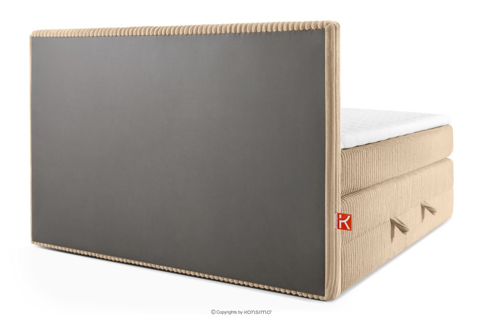 STRIX PRO Boxspringbett mittelhart 180 cm Doppelmatratze + Visco-Topper Cordstoff sandfarben sandfarben - Foto 6