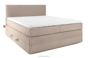 STRIX PRO, https://konsimo.de/kollektion/strix-pro/ Boxspringbett mittelhart 180 cm Doppelmatratze + Visco-Topper Cordstoff taupe taupe - Foto
