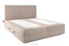 STRIX PRO Boxspringbett mittelhart 180 cm Doppelmatratze + Visco-Topper Cordstoff taupe taupe - Foto 4