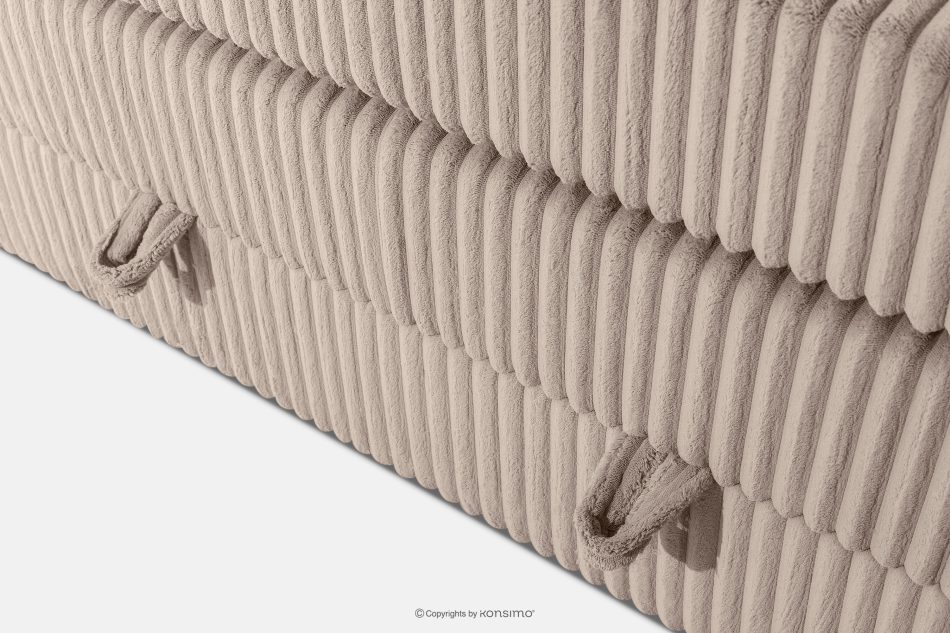 STRIX PRO Boxspringbett mittelhart 180 cm Doppelmatratze + Visco-Topper Cordstoff taupe taupe - Foto 10