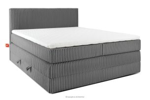 STRIX PRO, https://konsimo.de/kollektion/strix-pro/ Boxspringbett hart 180 cm Doppelmatratze + HR-Topper Cordstoff grau grau - Foto