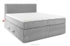 STRIX PRO Boxspringbett hart 180 cm Doppelmatratze + HR-Topper aus hellgrauem Cordstoff hellgrau - Foto 1