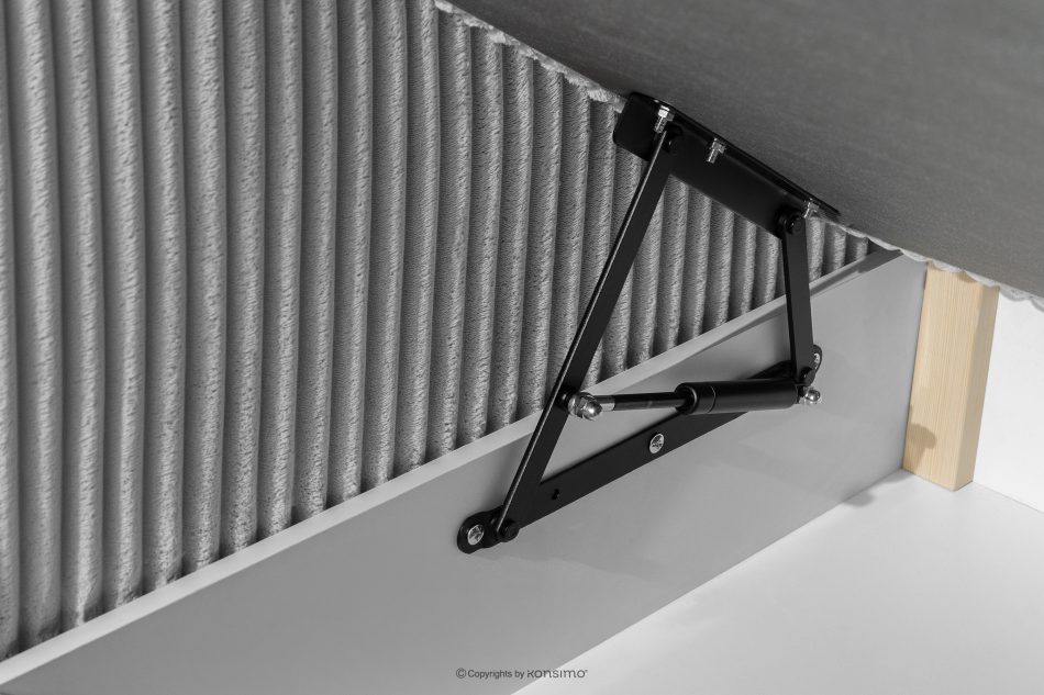 STRIX PRO Boxspringbett hart 180 cm Doppelmatratze + HR-Topper aus hellgrauem Cordstoff hellgrau - Foto 14
