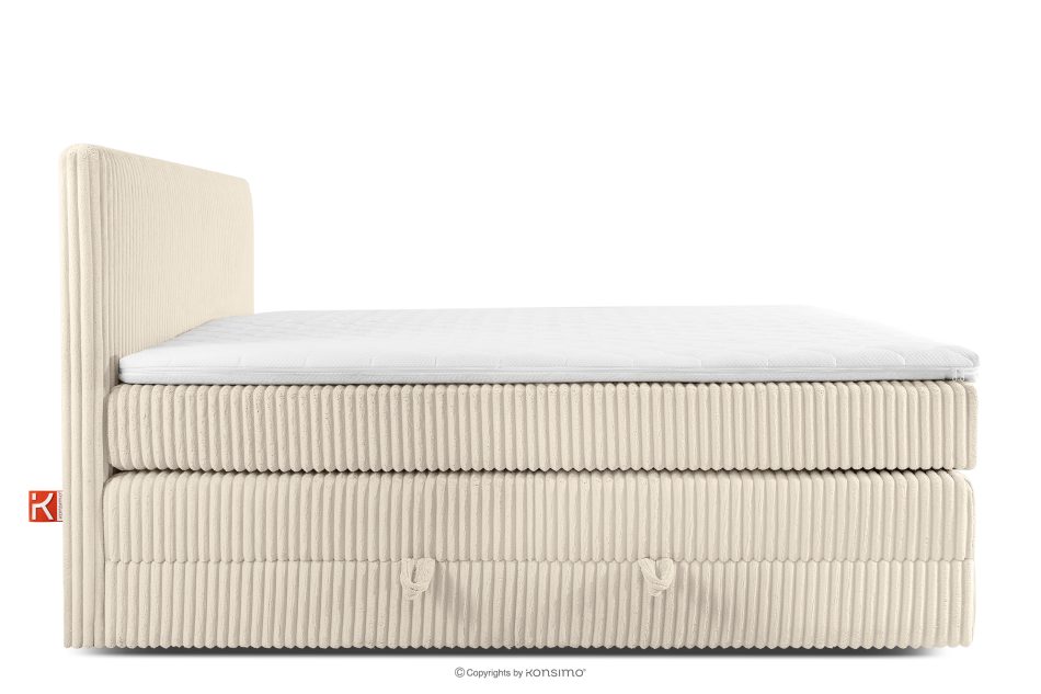 STRIX PRO Boxspringbett hart 180 cm Doppelmatratze + HR-Topper Cordstoff beige beige - Foto 5