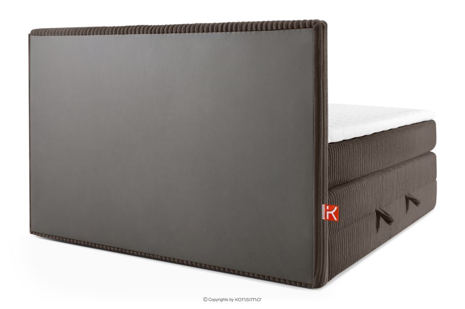 STRIX PRO Boxspringbett hart 180 cm Doppelmatratze + HR-Topper Cordstoff braun braun - Foto 6