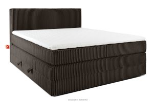 STRIX PRO, https://konsimo.de/kollektion/strix-pro/ Boxspringbett hart 180 cm Doppelmatratze + HR-Topper aus dunkelbraunem Cordstoff dunkelbraun - Foto