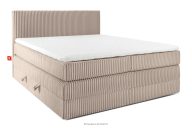 Boxspringbett hart 180 cm Doppelmatratze + HR-Topper Cordstoff taupe