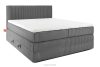 STRIX PRO Boxspringbett hart 180 cm Doppelmatratze + Visco-Topper Cordstoff grau grau - Foto 1