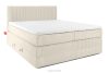 STRIX PRO Boxspringbett hart 180 cm Doppelmatratze + Visco-Topper Cordstoff weiß/ecru weiß/ecru - Foto 1