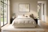 STRIX PRO Boxspringbett hart 180 cm Doppelmatratze + Visco-Topper Cordstoff weiß/ecru weiß/ecru - Foto 19