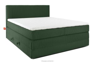 STRIX PRO, https://konsimo.de/kollektion/strix-pro/ Boxspringbett hart 180 cm Doppelmatratze + Visco-Topper Cordstoff dunkelgrün dunkelgrün - Foto