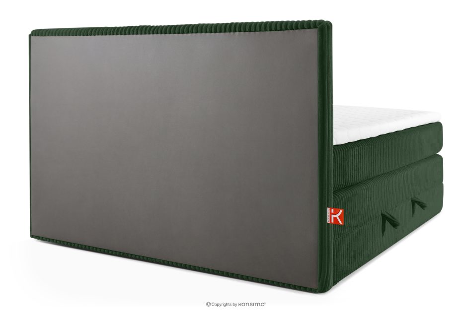 STRIX PRO Boxspringbett hart 180 cm Doppelmatratze + Visco-Topper Cordstoff dunkelgrün dunkelgrün - Foto 6