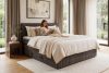STRIX PRO Boxspringbett hart 180 cm Doppelmatratze + Visco-Topper Cordstoff braun braun - Foto 18