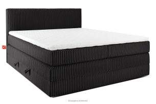 STRIX PRO, https://konsimo.de/kollektion/strix-pro/ Boxspringbett mittelhart 200 cm Doppelmatratze + HR-Topper Cordstoff schwarz schwarz - Foto