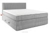 STRIX PRO Boxspringbett mittelhart 200 cm Doppelmatratze + HR-Topper Cordstoff hellgrau hellgrau - Foto 1