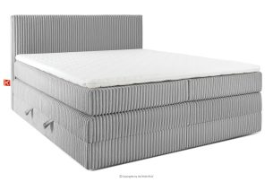 STRIX PRO, https://konsimo.de/kollektion/strix-pro/ Boxspringbett mittelhart 200 cm Doppelmatratze + HR-Topper Cordstoff hellgrau hellgrau - Foto