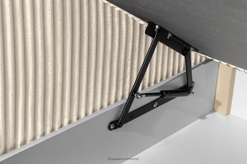 STRIX PRO Boxspringbett mittelhart 200 cm Doppelmatratze + HR-Topper Cordstoff beige beige - Foto 14