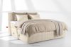 STRIX PRO Boxspringbett mittelhart 200 cm Doppelmatratze + HR-Topper Cordstoff beige beige - Foto 2