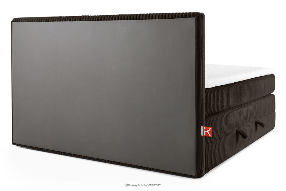 STRIX PRO Boxspringbett mittelhart 200 cm Doppelmatratze + HR-Topper Cordstoff in Dunkelbraun dunkelbraun - Foto 6