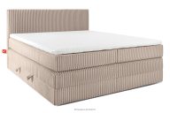 Boxspringbett mittelhart 200 cm Doppelmatratze + HR-Topper Cordstoff in Taupe