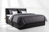 STRIX PRO Boxspringbett mittelhart 200 cm Doppelmatratze + Visco-Topper Cordstoff schwarz schwarz - Foto 2
