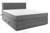 STRIX PRO Boxspringbett mittelhart 200 cm Doppelmatratze + Visco-Topper Cordstoff grau grau - Foto 1