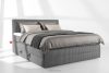 STRIX PRO Boxspringbett mittelhart 200 cm Doppelmatratze + Visco-Topper Cordstoff grau grau - Foto 2