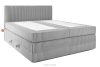 STRIX PRO Boxspringbett mittelhart 200 cm Doppelmatratze + Visco-Topper Cordstoff hellgrau hellgrau - Foto 3