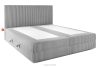 STRIX PRO Boxspringbett mittelhart 200 cm Doppelmatratze + Visco-Topper Cordstoff hellgrau hellgrau - Foto 4